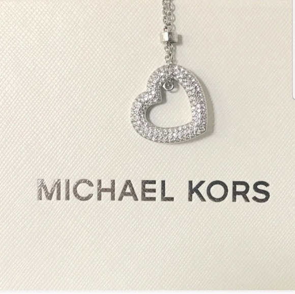 Michael Kors Jewelry - NWT authentic MK silver tone heart pendant